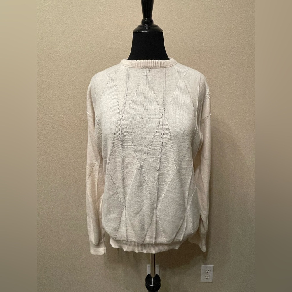 Vintage Christian Dior Sweater Size Large Cream Ivory Beige
